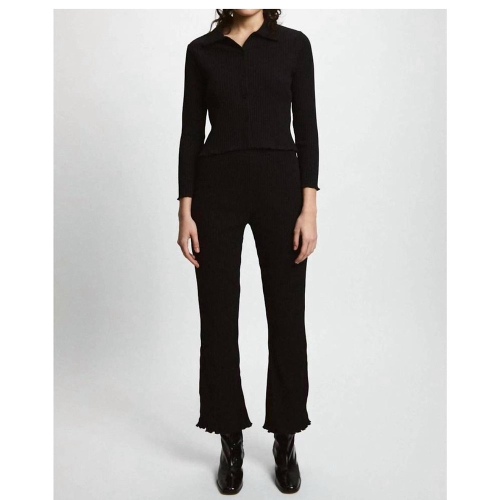 RITA ROW pike top in black medium ribbed